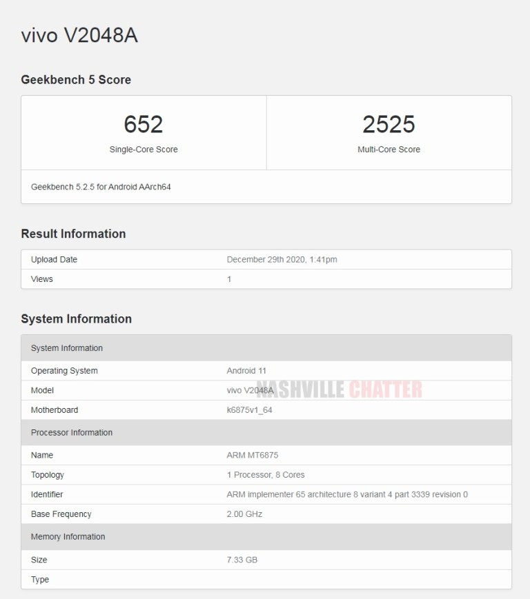 Dimensity 820 ve 8GB RAM’li Gizemli Vivo V2048A Geekbench’te Görüntülendi 2021


