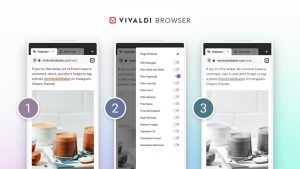 Android'deki Vivaldi tarayıcısı, sayfaların görünümünü değiştirmenize müsaade ediyor