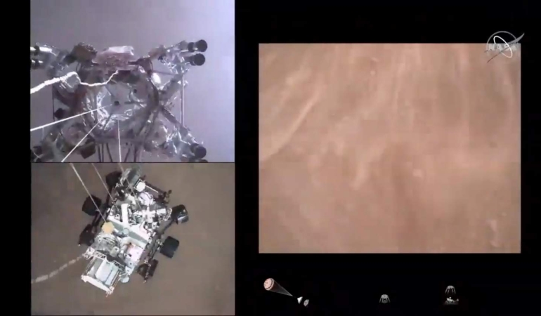 Bu inanılmaz videoda NASA Perseverance Mars gezgini inişini izleyin
