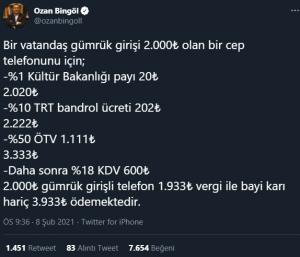 Akıllı Telefonlara Ödenen Yüksek Vergi Twitter’da Gündem Oldu!