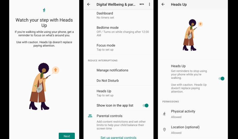 Digital Well Beings Yeni “Heads Up” Özelliği, Android Telefonunuzda Dışarıdayken Sizi Utançtan Korur