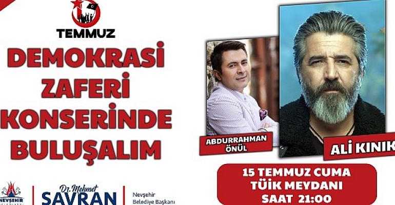 Ali Kınık Konseri 15 Temmuz Cuma Akşamı Yapılacak