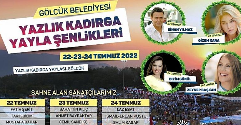 Gölcük Belediyesi Yazlık Kadırga Şenlikleri 22-23-24 Temmuz’da