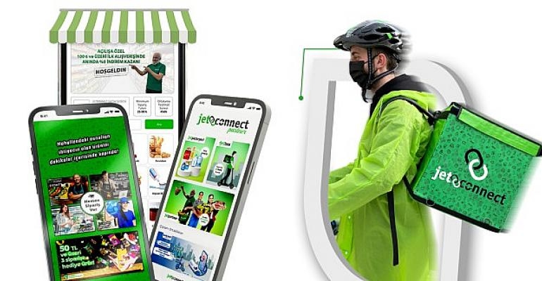 Çok kanallı online pazar yeri   Jetconnect   hem tüketiciye hem esnafa hem de   kuryeye kazandırıyor