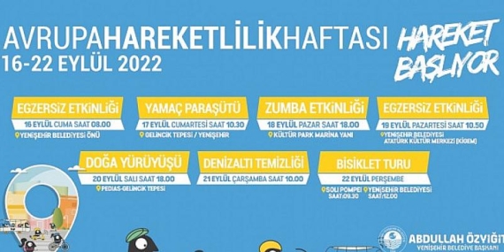 Yenişehir Belediyesinden 7 günlük sağlıklı hareketlilik etkinliği