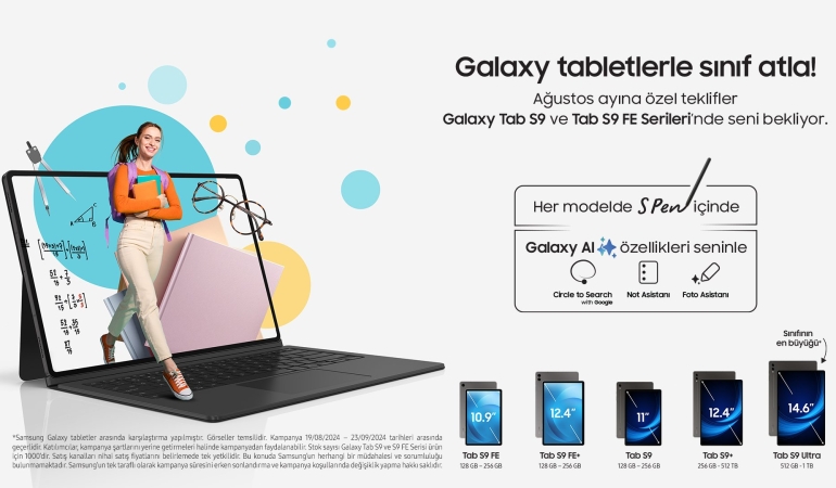 Samsung’dan Yapay Zekalı Galaxy Tab S9 Serisi Tabletlerde “Okula Dönüş” Kampanyası
